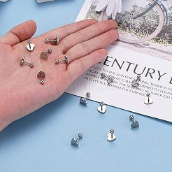 Anlaufgeschützte 201 Edelstahl Barbell Knorpel Ohrringe&nbsp;EJEW-R147-41