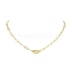 Collares de cadena de latón de 4 mm con cierre de resorte para mujer.&nbsp;NJEW-JN06539