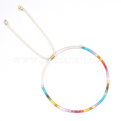 Bracelets tressés réglables en perles de verre pour femmes&nbsp;VX8992-4