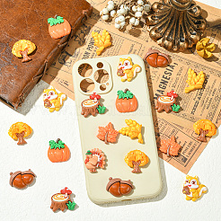 48 Stück 8 Stile Herbstmotiv Harz Cabochons&nbsp;RESI-SC0036-38