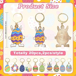20 pz 10 stili decorazioni pendenti in lega smaltata pasquale&nbsp;HJEW-YW00289