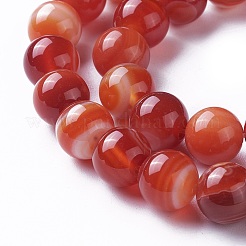 Fili di perline agata rosso naturale&nbsp;G-P434-09C-D