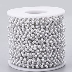 Catene in perline fatte a mano in plastica imitazione perla&nbsp;CHS-T003-01P
