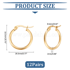 12 paire de boucles d'oreilles créoles en acier inoxydable 201 pour femmes&nbsp;EJEW-UN0002-43