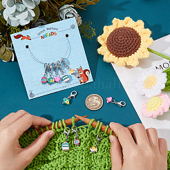 10 Stück 5 Stile Meeresfisch handgemachte Polymer Clay Anhänger Maschenmarkierer&nbsp;HJEW-NB00033