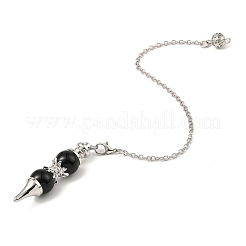 Natürliche schwarze Onyx spitze Wünschelruten&nbsp;G-K338-29P-07
