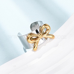 Anelli aperti con polsino in acciaio inossidabile 304&nbsp;RJEW-H266-01GP-02