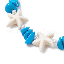 Braccialetti di perle sintetiche in turchese e plastica ABS per donna&nbsp;BJEW-JB12370