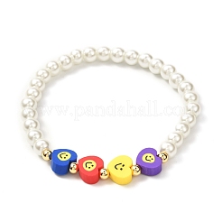 Bracciale elasticizzato con perle di vetro rotonde per ragazze adolescenti&nbsp;BJEW-JB07075