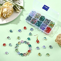 150 Stück 10 Farben Backfarbe transparente Glasperlen&nbsp;DGLA-YW0001-38