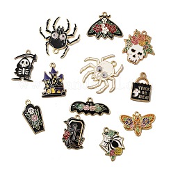 12pcs Halloween-Thema-Legierungs-Emaille-Anhänger&nbsp;ENAM-G231-01G