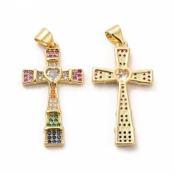 Porte micro ouvrent pendentifs zircone cubique en laiton de placage&nbsp;KK-K165-22