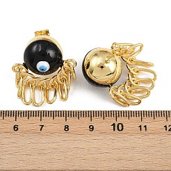 Orecchini pendenti in ottone smaltato con malocchio&nbsp;EJEW-L273-02G