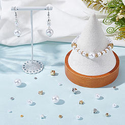 DIY-Sets mit runden ABS-Kunststoff-Imitationsperlen und CCB-Kunststoffperlen&nbsp;DIY-PA0001-11A