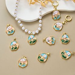 5 pièces pendentifs en laiton émaillé&nbsp;KK-SZ0002-58B