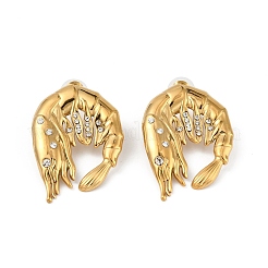Legierung Rhinestone-Bolzenohrringe&nbsp;LS-EJEW-R021-08G