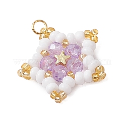 Pendenti a forma di stella con perline di vetro&nbsp;PALLOY-MZ00541-05