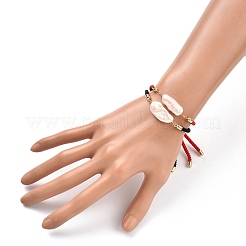 Verstellbare Nylon Twisted Cord Slider Armbänder Sets&nbsp;BJEW-JB05322