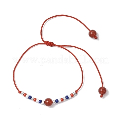 Pulseras trenzadas con cuentas de vidrio del Día de la Independencia&nbsp;BJEW-MZ00179-03