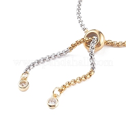 304 catene a scatola in acciaio inox bracciale scorrevole creazione&nbsp;AJEW-JB01118-01