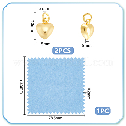 2 pz. 925 ciondoli a forma di cuore gonfio in argento sterling con anelli di congiunzione&nbsp;STER-UN0001-61G