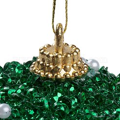 Weihnachtskugel-Anhänger aus Schaumstoff und Kunstperlen aus Kunststoff&nbsp;FIND-G056-01A