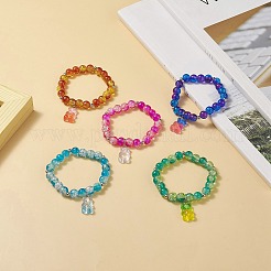 Bling-Galss-Stretch-Armband mit runden Perlen&nbsp;BJEW-JB09241