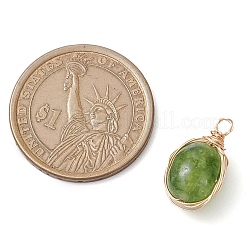 Gefärbte natürliche malaysische Jade Anhänger mit Kupferdraht umwickelt&nbsp;PALLOY-JF02879