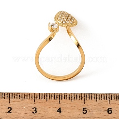 Manschettenringe aus Edelstahl 304 mit Mikropavé-Fassung und klaren Zirkonia&nbsp;RJEW-G379-04G