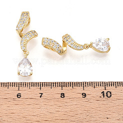 Messing Mikro ebnen Zirkonia Anhänger&nbsp;KK-T070-65A