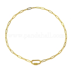 Halsketten aus 4 mm dickem Edelstahl 304 mit Büroklammerketten und Karabinerverschluss für Damen&nbsp;NJEW-JN06229