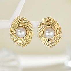 Boucles d'oreilles élégantes en forme de spirale vortex en acier inoxydable 201&nbsp;NA7671