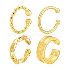 4 Stück 4 Stile 925 Sterling Silber Manschette Ohrringe&nbsp;EJEW-PH0001-38G