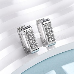 Pendientes de aro rectangulares de acero inoxidable 304&nbsp;EJEW-D331-15P