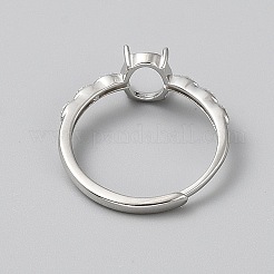 Rhodinierte 925 Sterling Silber verstellbare Ringkomponenten&nbsp;STER-WH0016-34P