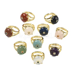 Bracciale aperto in ottone con micro pavé di zirconi cubici (colore casuale).&nbsp;RJEW-D347-02G