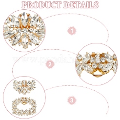 4 Stück 2 Stile Glas-Strass-Schuhdekoration&nbsp;AJEW-WR0002-39