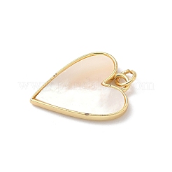 Messing-Anhänger mit natürlichem Muschel-Pavé&nbsp;KK-L239-049G-01