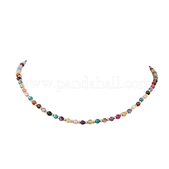 Collane di perline di agata naturale rotonda sfaccettata tinta da 4 mm&nbsp;NJEW-JN05692