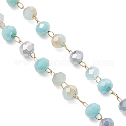 Handgefertigte Armbandglieder aus facettierten GlasUnterlegscheibenperlen&nbsp;AJEW-JB01584