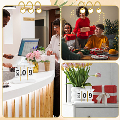 Rechteckiger ewiger Tischkalender aus Eisen und Holz&nbsp;AJEW-WH0596-902