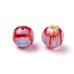 Handgemachte Millefiori Glas runde Perlen&nbsp;X-LAMP-J038-10mm-M