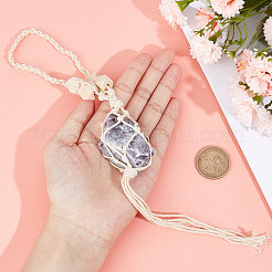 Unregelmäßige hängende Dekoration aus natürlichem Amethyst&nbsp;HJEW-WH0069-03B