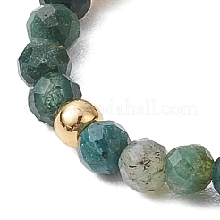 5 pièce d'aventurine verte naturelle et d'agate mousse et de jade de Taïwan et de rubis en zoïsite et de perles de pierre d'or verte synthétique&nbsp;RJEW-JR00815
