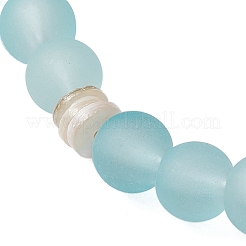 Pulseras elásticas de estilo bohemio con cuentas de vidrio y conchas naturales de agua dulce para mujer&nbsp;BJEW-JB11865-01