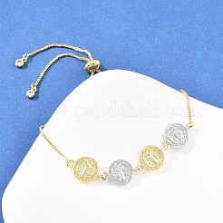 Messing-Armbänder mit Kettenschieber&nbsp;BJEW-C139-01A-GP