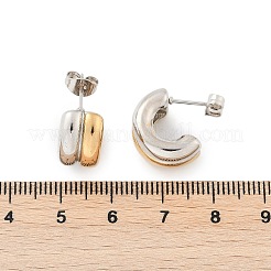 Zweifarbige Ohrstecker aus 304 Edelstahl&nbsp;EJEW-M070-16G