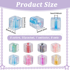 8 Satz 8 Farben Innenfarben transparente Glasperlen&nbsp;SEED-PH0002-41