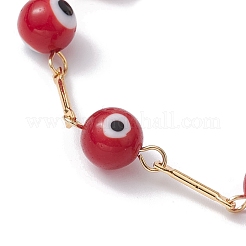 Bracelets de chaîne à maillons mauvais œil au chalumeau&nbsp;BJEW-JB10045-04