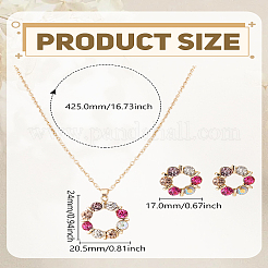 Collana pendente con strass in lega a forma di corona e set di orecchini a bottone&nbsp;SJEW-LP0001-56A